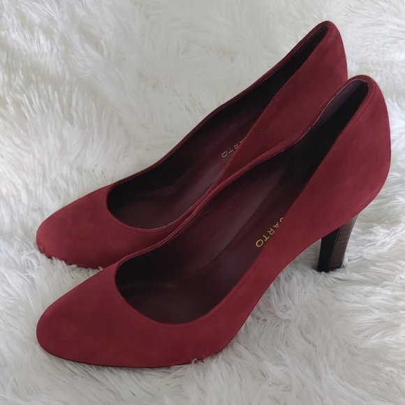 Franco Sarto || Genuine Suede, Burgundy Pumps, Size 8.5M - Picture 2 of 4